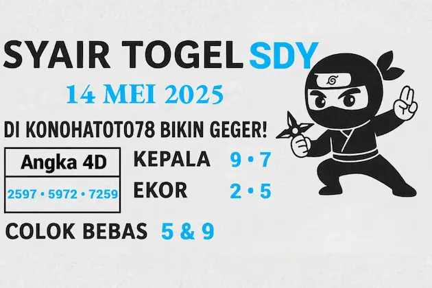 Angka Gaib! Syair Togel SDY 14 Mei 2025 di Konohatoto78 - angkagaib.com