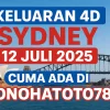 Keluaran 4D Sydney 12 Juli 2025 Cuma Ada di Konohatoto78 - angkagaib.com